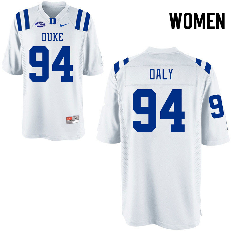 Women #94 Ryan Daly Duke Blue Devils College Football Jerseys Stitched-White